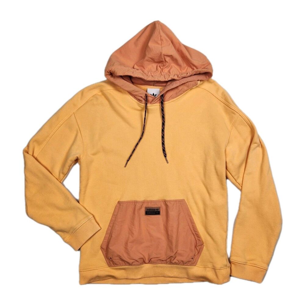 Adidas R.Y.V. Utility Hoodie Hazy Orange Mens S Kangaroo Colorblock Streetwear